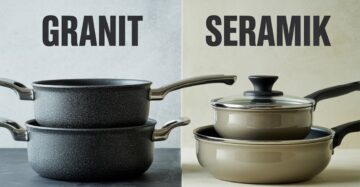 Tünd rəngli, möhkəm və yapışmayan örtüklə təchiz olunmuş qranit qazan dəsti – gündəlik istifadə üçün davamlı və istiliyi bərabər yayan mətbəx seçimi.