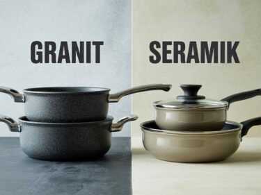 Tünd rəngli, möhkəm və yapışmayan örtüklə təchiz olunmuş qranit qazan dəsti – gündəlik istifadə üçün davamlı və istiliyi bərabər yayan mətbəx seçimi.